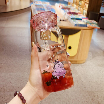 轩倪诗玻璃杯ins便携水杯女学生清新可爱茶杯创意网红潮流杯子的新款