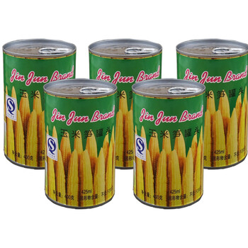 福建特产甜玉米笋罐头425ml*5罐迷你小玉米芯凉拌火锅配菜
