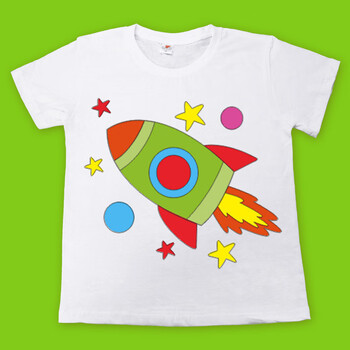 畅宝森    空白绘画t恤纯白色手绘涂鸦手工内含衣服和颜料 画笔    jr