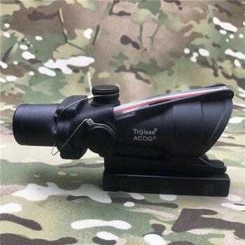 仙僖俫acog 金属四倍镜 户外小海螺瞄准器 ar皮轨吃鸡4倍镜 acog 4倍