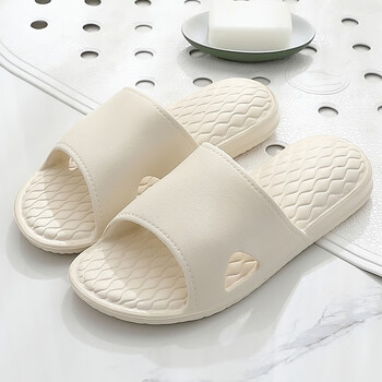 凉拖鞋男士女家居家用室内防滑简约加厚按摩软底情侣洗澡浴室拖鞋白色