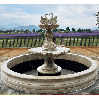 大型石雕喷泉 石雕喷泉流水大型户外庭院欧式鱼池别墅石材水钵水池