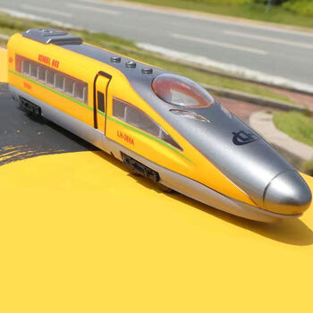 高铁模型和谐号列车电动蓝海小火车轨道儿童男孩玩具仿真动车地铁黄