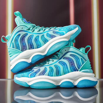 李寜弓i3篮球鞋男夜光透气耐磨减震比赛球鞋青年水泥地运动鞋冰川蓝36