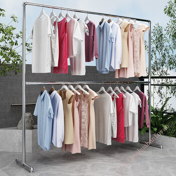 凉被子的架子 多层落地式钢管晾衣架卧室内外晒被子摆摊不锈钢管阳台