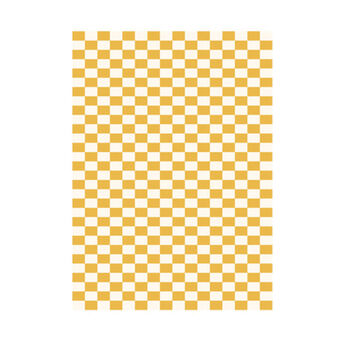 棋盘格客厅茶几地毯绿白格子现代少女ins风摩洛哥复古卧室床边毯深黄