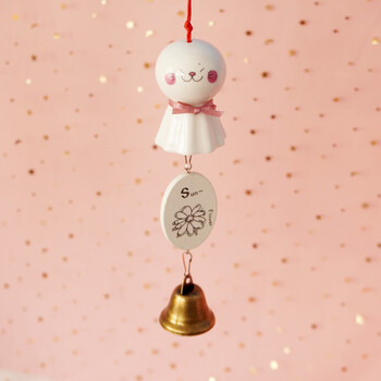 日式晴天娃娃风铃ins晴天娃娃生日风铃陶瓷日式阳台挂件铃铛闺蜜一对