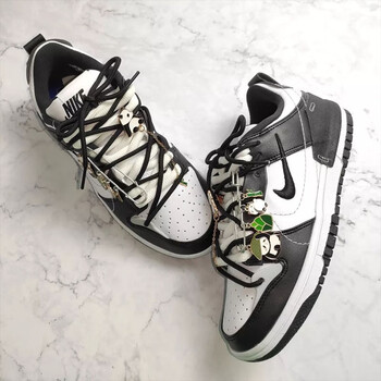 适配dunk af1空军一号熊猫配件配饰黑白麻绳disrupt 2 panda鞋带 4个