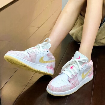 耐克Nike Air Jordan 1 Mid AJ1 白色粉冰淇淋休闲女鞋CW7104-601 CW7104-601 38.5 【图片价格品牌报价】-京东