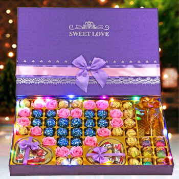 德芙巧克力心形礼盒装520情人节送女生男朋友特别实用的生日礼物 粉红