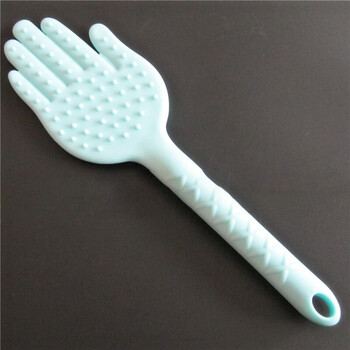 敲打按摩棒拍砂莎手拍家用拍痧板掌硅胶经络拍打棒排沙板捶背器蓝掌