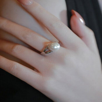 uhfvmielanat爱迪生珍珠戒指女大时尚高端小众设计感轻奢复古均可佩带