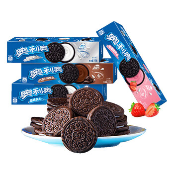 奥利奥夹心饼干116g盒装4种口味休闲下午茶零食 草莓味116g*8盒