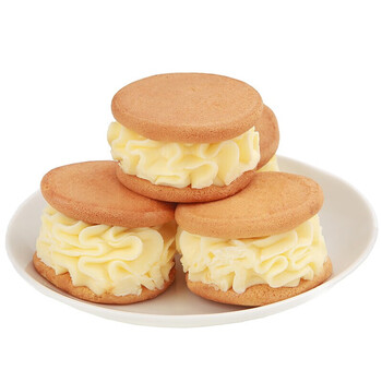 娃娃头儿时笑脸硬黄奶油夹心蛋糕现做现发小时候童年糕点老式硬面包2