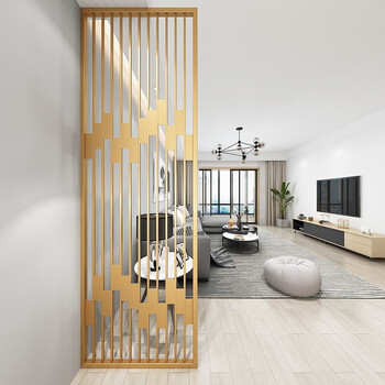 艇长轻奢铁艺屏风现代简约隔断墙客厅入户门遮挡玄关餐厅卧室家用装饰