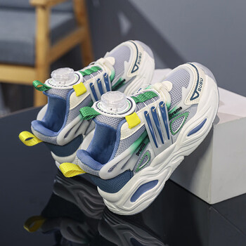 甜贝星女童鞋新款儿童老爹鞋潮旋转纽扣中大童女孩跑步运动鞋小孩穿的