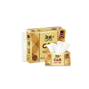 洁柔gr042-06e 金尊抽纸3层120抽6包一提软抽家用餐巾纸巾面巾 3提装