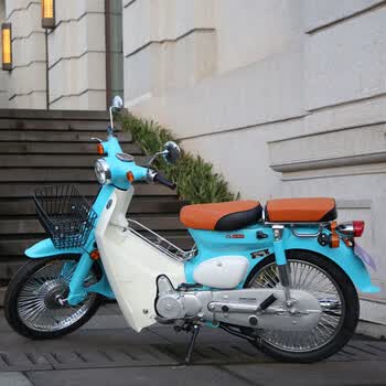 幼兽coco110cc动力复古经典两轮cub弯梁摩托车 米黄色 嘉陵jl110-17