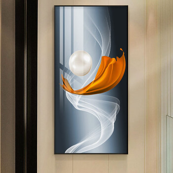 笼趣现代简约玄关装饰画轻奢抽象大气入户进门挂画走廊尽头过道墙壁画