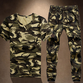 军迷服饰迷彩服套装男户外休闲运动夏季军训短袖作训服薄款刺绣中国x