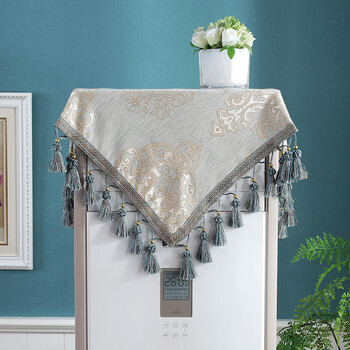 防尘盖布清洗简约立式空调装饰吹客厅家用 芳庭蓝色立式空调罩吊穗款