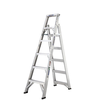 稳耐梯子家用人字梯铝合金六步梯1.8米折叠两用梯可做直梯 DP366CN