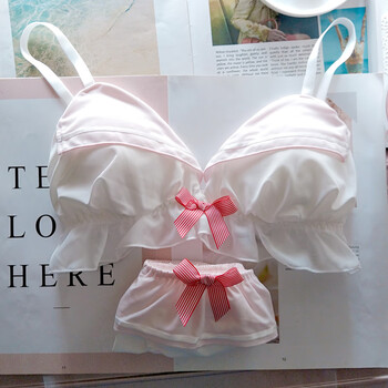 日系萝莉海军学院风甜美少女内衣套装无钢圈三角杯软妹文胸套装jkaa