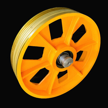 导向轮铸铁轿顶返绳轮轿底滑轮 电梯配件 520直径8槽10mm钢丝绳按需