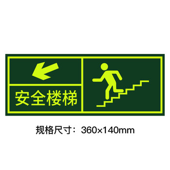 夜光安全出口指示牌消防通道应急疏散荧光标志牌楼梯逃生标识墙贴自