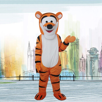 新年喜庆虎卡通人偶服装老虎成人穿行走公仔头套生肖虎玩偶衣服道具