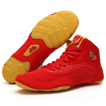 胜婉鹿专业摔跤鞋男拳击训练鞋格斗散打搏击鞋女健身比赛运动跤鞋970