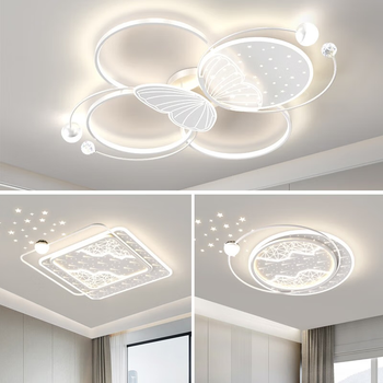 明象客厅大灯2023年新款轻奢风简约现代led吸顶灯奶油风灯具组合套餐