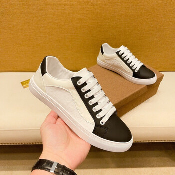 酷奇时尚高端小白鞋新款英伦透气板鞋d家潮牌牛皮百搭男鞋 白色 38