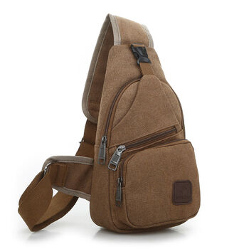 胸包男帆布休闲包男士挎包百搭胸前包韩版潮斜跨包男单肩背包斜挎991