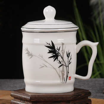 雅诚德arst陶瓷水杯大号绅士杯500ml办公室茶杯简约喝水茶杯陶瓷办公