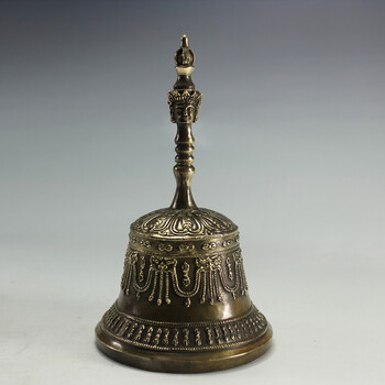 铜密宗摇铃法铃法器佛具宗教帝钟古玩杂项道教三清铃书法钟