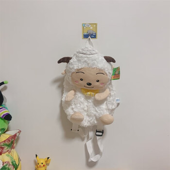 宠翰可爱复古vintage出口dj懒羊羊双肩背包动物玩偶公仔