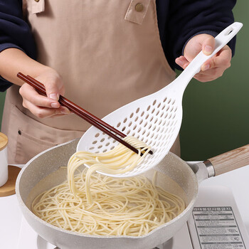 捞饺子家用捞勺尼龙耐高温款笊篱沥水捞勺捞面勺漏勺白色jl1捞面勺