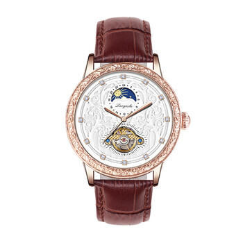 镶钻镂空机械腕表新款日月星辰镶钻皮带防水手表男士潮流大表盘陀飞轮