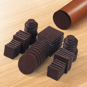 耐磨餐桌木地板防划家具脚垫可随意裁剪棕色毛毡脚垫方形55cm9片装