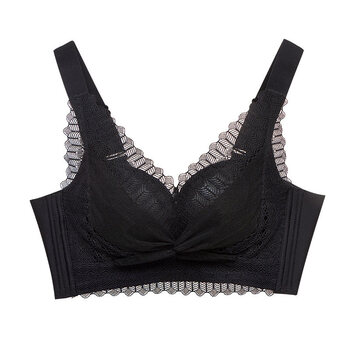 婷美玻尿酸内衣女小胸聚拢快速收副乳调整型无钢圈文胸防外扩胸罩摩卡