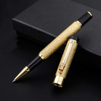磨砂金色 签字笔 礼盒 10笔芯