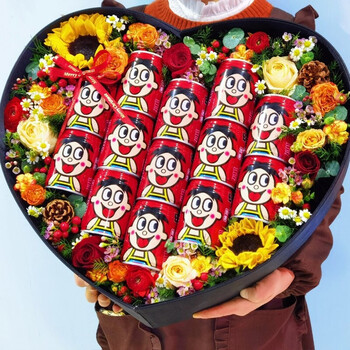 花西拾 六一61儿童节鲜花速递旺仔牛奶鲜花礼盒花束成品含零食生日