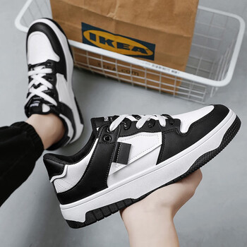 耐克顿鞋子男潮鞋夏季低帮运动板鞋初中生潮牌百搭休闲小白鞋厚底黑色