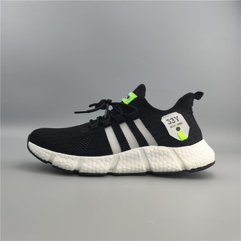 出口美国原单男鞋夏季飞织透气一脚蹬爆米花软底 黑白 38【图片 价格