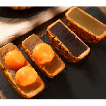 中秋节广式莲蓉蛋黄豆沙五仁黑芝麻多口味 蛋黄莲蓉月饼100克*10