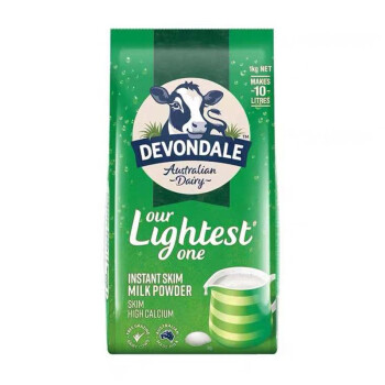 德运（Devondale）【现货速发】原装成人儿童青少年学生高钙牛奶粉1kg调制乳粉 德运脱脂1kg