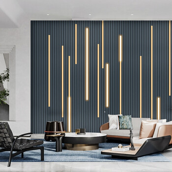 防岩板电视墙装饰条后现代轻奢条纹墙纸3d立体简约客厅电视背景墙布