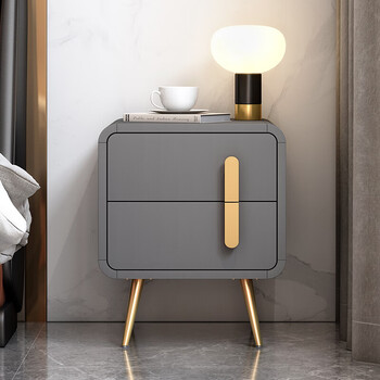 风小户型卧室床边柜客厅收纳柜简约迷你储物柜40c床头柜长拉手组装