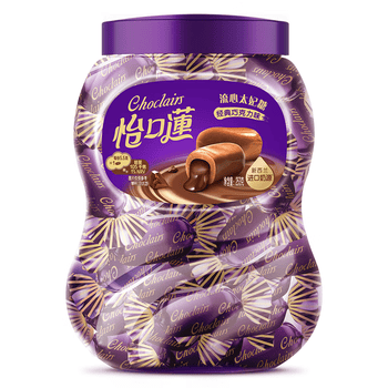 怡口莲太妃糖 巧克力味罐装253g（约40颗）三八女王节糖果休闲零食 经典夹心巧克力原味253g1罐